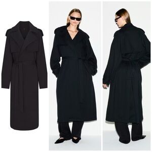 Skims Oversized Trench Coat In Boyfriend Fleece